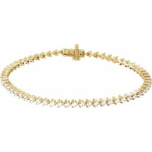Ladies Natural Diamond 7 1/ Line Bracelet (I1, G-H) — 14K Yellow Gold