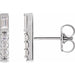 Ladies Natural Diamond Bar Earrings — 14K White Gold
