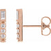 Ladies Natural Diamond Bar Earrings — 14K Rose Gold