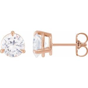 Ladies Natural Diamond Earrings (I1, G-H) — 14K Rose Gold
