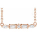Ladies Natural Diamond Bar Necklace (I1, G-H) — 14K Rose Gold