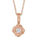 Ladies Natural Diamond Knot Necklace (I1, G-H) — 14K Rose Gold
