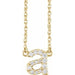 Ladies Natural Diamond Lowercase Initial A Necklace (I1, H+) — 14K Yellow Gold
