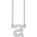 Ladies Natural Diamond Lowercase Initial A Necklace (I1, H+) — 14K White Gold