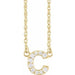 Ladies Natural Diamond Lowercase Initial C Necklace (I1, H+) — 14K Yellow Gold