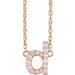 Ladies Natural Diamond Lowercase Initial D Necklace (I1, H+) — 14K Rose Gold