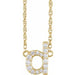 Ladies Natural Diamond Lowercase Initial D Necklace (I1, H+) — 14K Yellow Gold