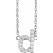 Ladies Natural Diamond Lowercase Initial D Necklace (I1, H+) — 14K White Gold