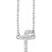 Ladies Natural Diamond Lowercase Initial F Necklace (I1, H+) — 14K White Gold