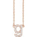 Ladies Natural Diamond Lowercase Initial G Necklace (I1, H+) — 14K Rose Gold