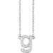 Ladies Natural Diamond Lowercase Initial G Necklace (I1, H+) — 14K White Gold