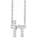 Ladies Natural Diamond Lowercase Initial H Necklace (I1, H+) — 14K White Gold