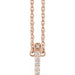 Ladies Natural Diamond Lowercase Initial I Necklace (I1, H+) — 14K Rose Gold