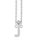 Ladies Natural Diamond Lowercase Initial J Necklace (I1, H+) — 14K White Gold
