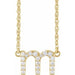 Ladies Natural Diamond Lowercase Initial M Necklace (I1, H+) — 14K Yellow Gold