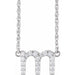 Ladies Natural Diamond Lowercase Initial M Necklace (I1, H+) — 14K White Gold