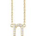 Ladies Natural Diamond Lowercase Initial N Necklace (I1, H+) — 14K Yellow Gold