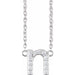 Ladies Natural Diamond Lowercase Initial N Necklace (I1, H+) — 14K White Gold
