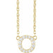 Ladies Natural Diamond Lowercase Initial O Necklace (I1, H+) — 14K Yellow Gold