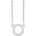 Ladies Natural Diamond Lowercase Initial O Necklace (I1, H+) — 14K White Gold