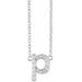 Ladies Natural Diamond Lowercase Initial P Necklace (I1, H+) — 14K White Gold