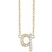 Ladies Natural Diamond Lowercase Initial Q Necklace (I1, H+) — 14K Yellow Gold