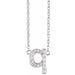 Ladies Natural Diamond Lowercase Initial Q Necklace (I1, H+) — 14K White Gold