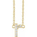 Ladies Natural Diamond Lowercase Initial R Necklace (I1, H+) — 14K Yellow Gold