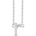 Ladies Natural Diamond Lowercase Initial R Necklace (I1, H+) — 14K White Gold