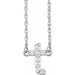 Ladies Natural Diamond Lowercase Initial T Necklace (I1, H+) — 14K White Gold