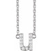 Ladies Natural Diamond Lowercase Initial U Necklace (I1, H+) — 14K White Gold