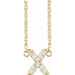 Ladies Natural Diamond Lowercase Initial X Necklace (I1, H+) — 14K Yellow Gold
