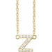 Ladies Natural Diamond Lowercase Initial Z Necklace (I1, H+) — 14K Yellow Gold