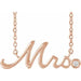 Ladies Natural Diamond "Mrs" Necklace (I1, G-H) — 14K Rose Gold