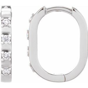 Ladies Natural Diamond 14 mm Hoop Earrings (SI2-SI3, G-H) — Platinum