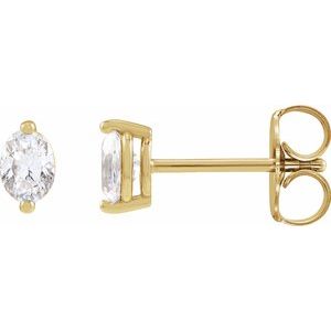 Ladies Natural Diamond Stud Earrings (Si2-Si3, G-H) — 14K Yellow Gold