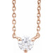 Ladies Natural Diamond Solitaire Necklace (I1, G-H) — 14K Rose Gold