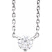 Ladies Natural Diamond Solitaire Necklace (Si2-Si3, G-H) — Platinum