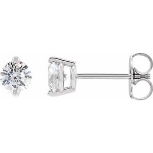 Ladies Natural Diamond Stud Earrings (Si2-Si3, G-H) — Platinum