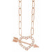Ladies Natural Diamond Heart Arrow Necklace (I1, G-H) — 14K Rose Gold