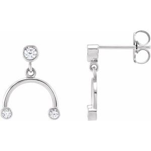 Ladies 1/5 Natural Diamond Mobile Earring — 14K White Gold