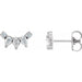 Ladies Natural Diamond Curved Bar Earrings — 14K White Gold