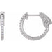 Ladies Natural Diamond Inside-Outside 15.5 mm Hinged Hoop Earrings (I1, H+) — 14K White Gold