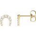 Ladies Natural Diamond Horseshoe Earrings — 14K Yellow Gold
