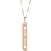 Ladies Natural Diamond Arrow Bar Necklace (I1, G-H) — 14K Rose Gold