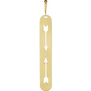 Ladies Natural Diamond Arrow Bar Pendant (I1, G-H) — 14K Yellow Gold