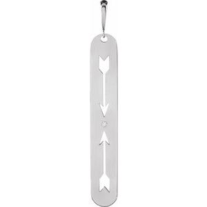Ladies Natural Diamond Arrow Bar Pendant (Si2-Si3, G-H) — Platinum