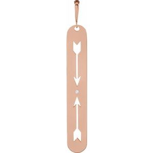 Ladies Natural Diamond Arrow Bar Pendant (I1, G-H) — 14K Rose Gold