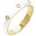 Ladies Natural Diamond White Enamel Ring (I1, G-H) — 14K Yellow Gold