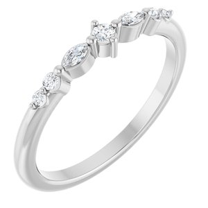 Ladies Natural Diamond Stackable Ring (SI2-SI3, G-H) — 14K White Gold